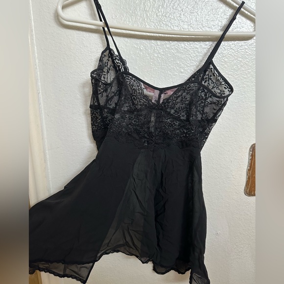 Victoria Secret Black Lace Babydoll Lingerie Top - Picture 1 of 7